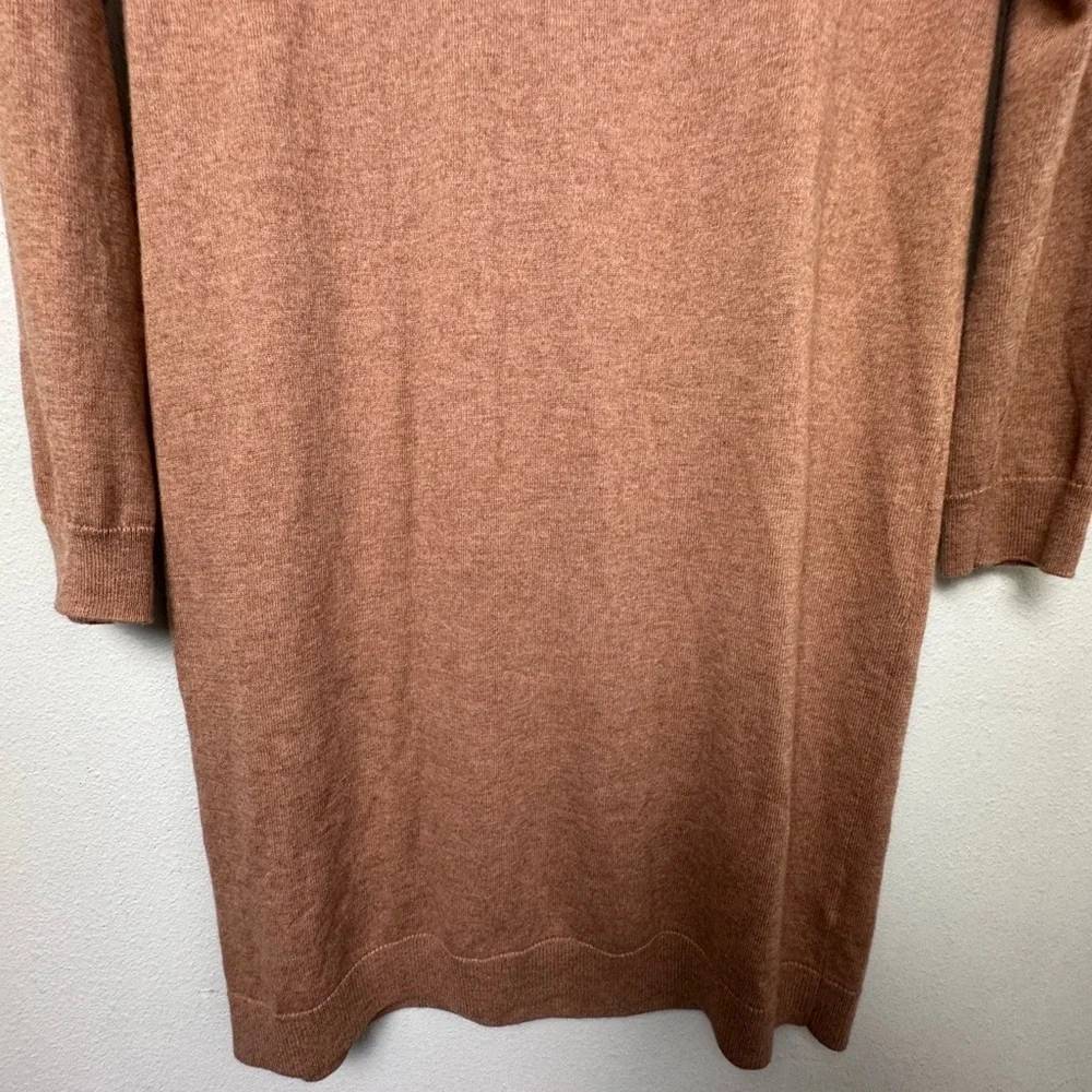J. Crew Women’s Wool Blend Ruffle-Hem Sweater Dress in Saddle Tan Brown Size‎ L